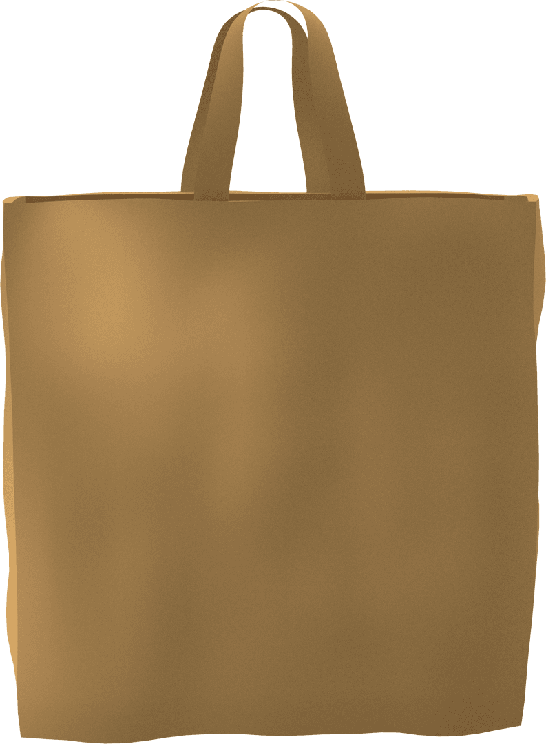 Transparent Beige Tote Bag Isolated on White Background