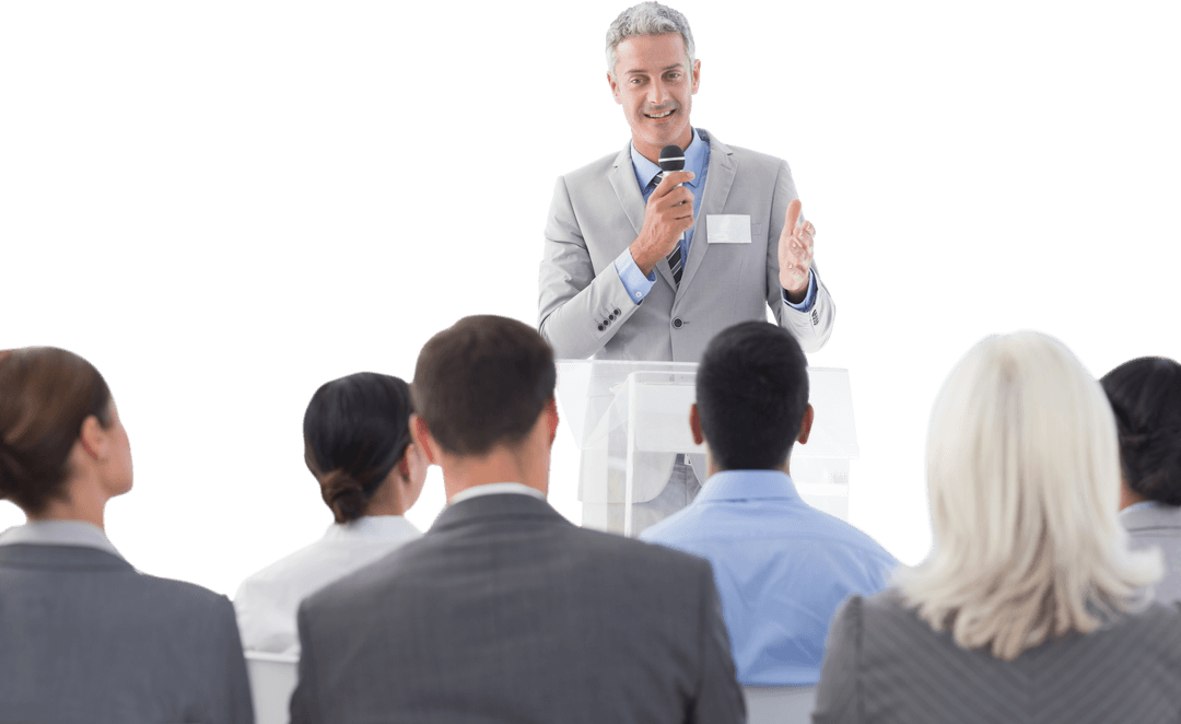 Transparent Business Meeting with Speech Presentation