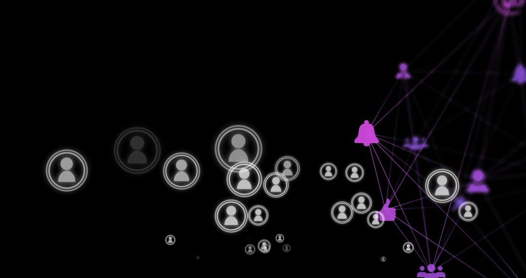 Global Networking with Digital Profile and Connection Icons
