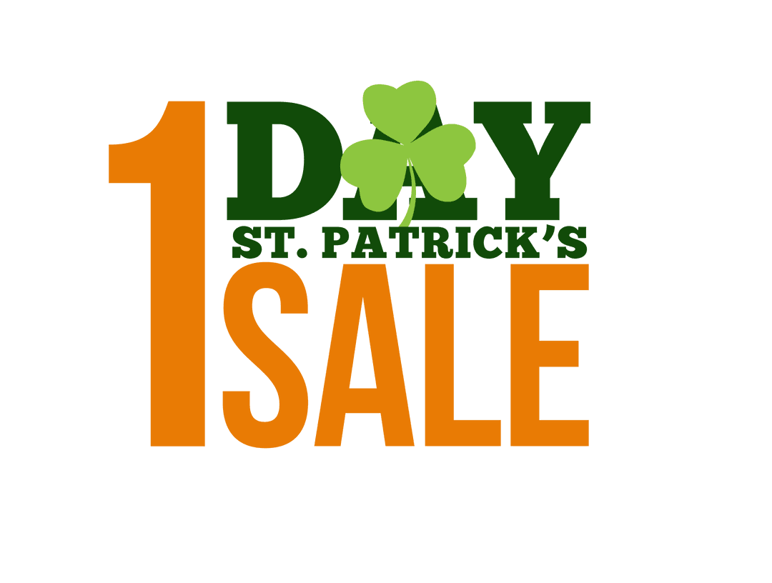 St. Patrick's Day Sale Text with Transparent Background