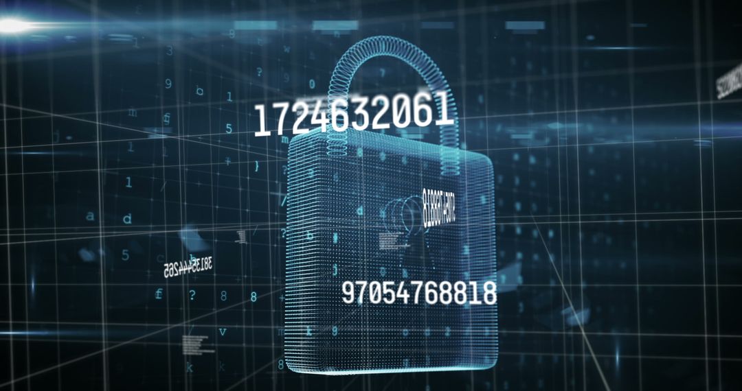 digital security visual with lock and binary data - Free Images, Stock Photos and Pictures on Pikwizard.com