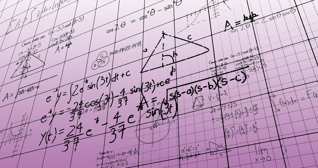 Complex Mathematical Formulas on Pink Background