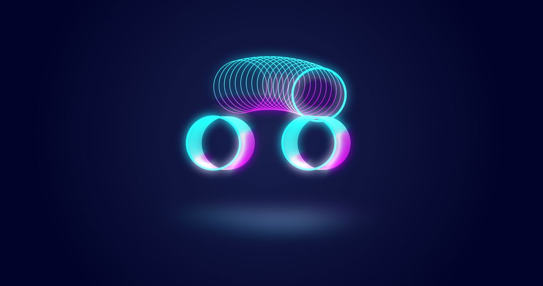 Neon Circles in Motion over Dark Background
