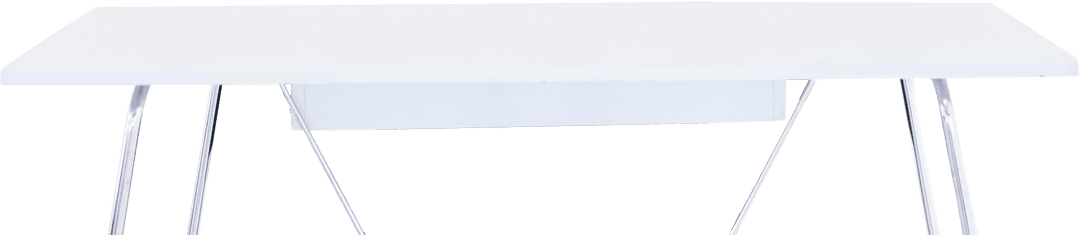 Sleek White Modern Table on Transparent Background