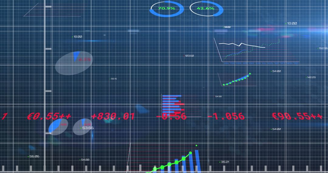 Digital Financial Data Displayed on Grid Background