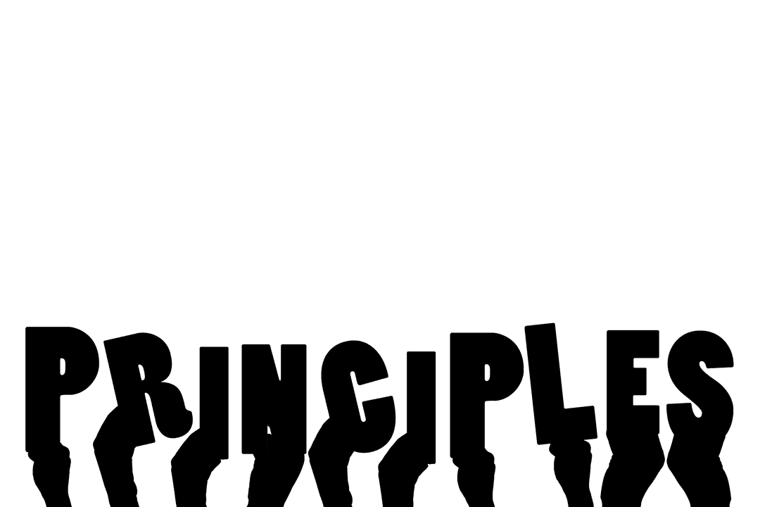 Principles Text Held by Hands on Transparent Background Illustration