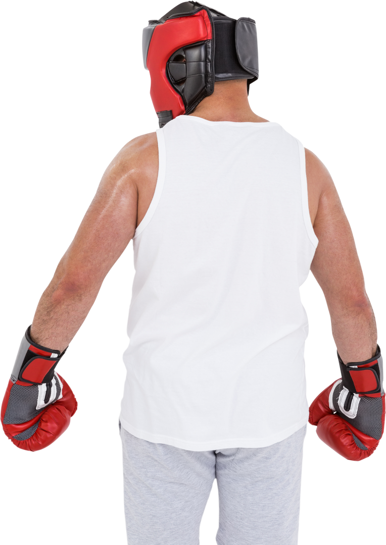 Boxer Wearing Helmet and Gloves on Transparent Background - Download Free Stock Images Pikwizard.com