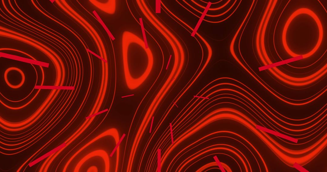 Dynamic red neon abstract with pulsating patterns