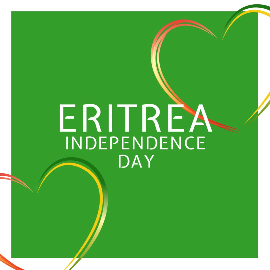 Eritrea Independence Day Celebration Background with Heart Shapes