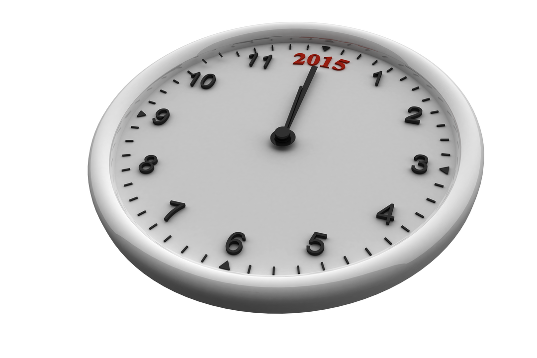 Transparent Clock with Year 2015 for New Year Concept - Download Free Stock Images Pikwizard.com