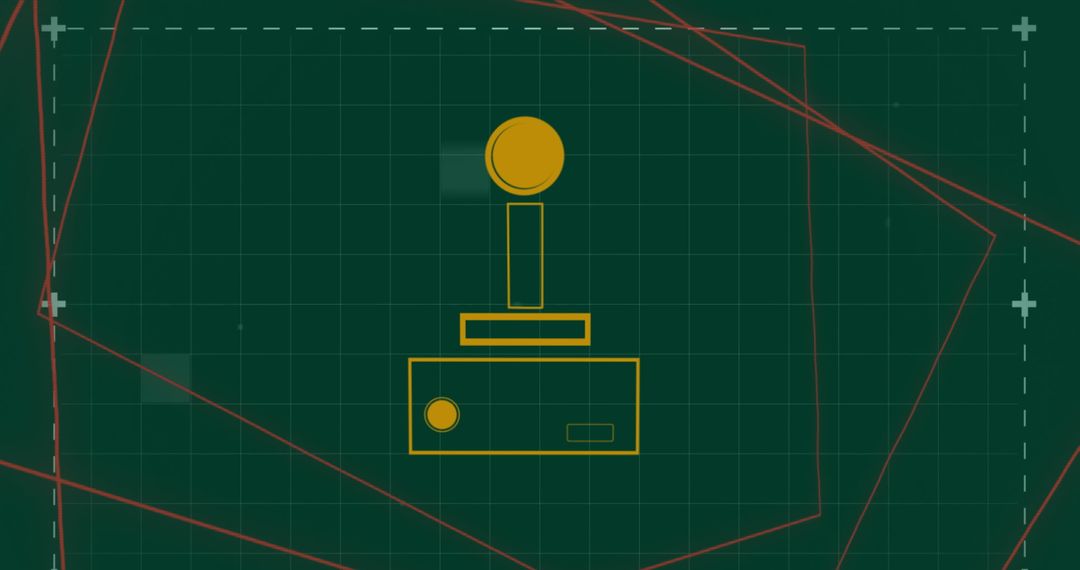 Retro Joystick Illustration on Grid Background