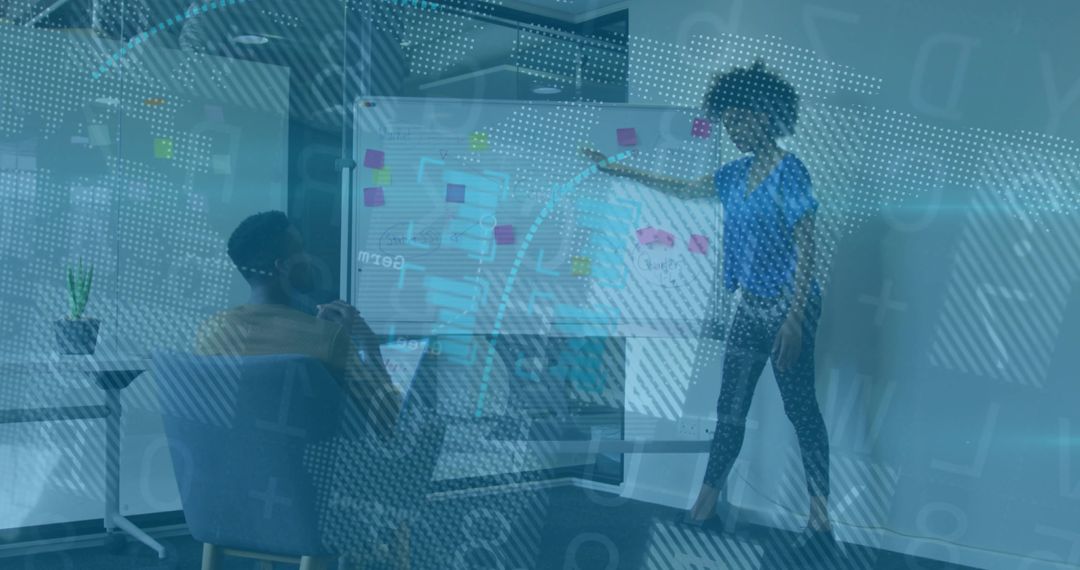 Creative Office Meeting with Team Brainstorming Ideas