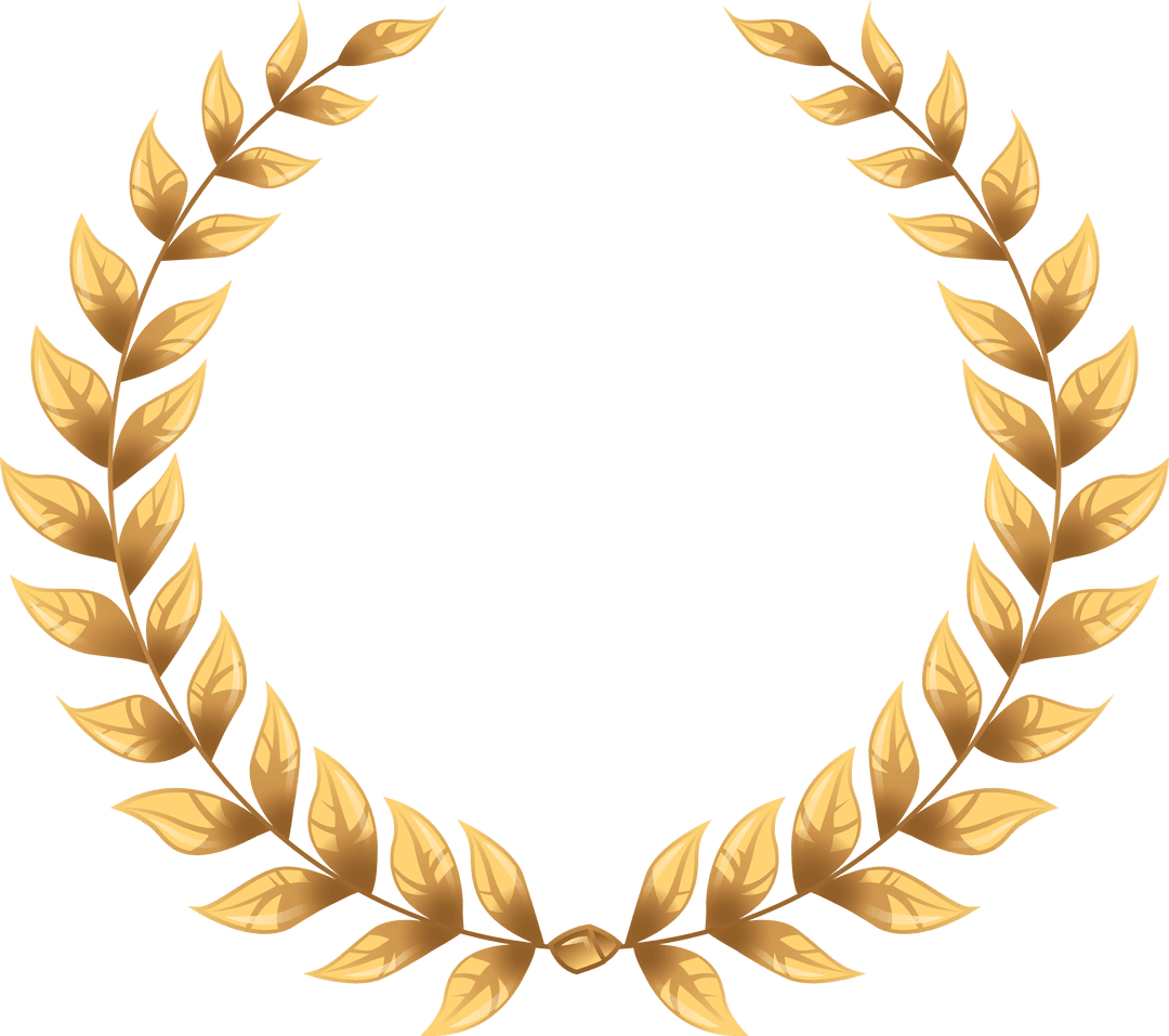 Transparent Vector Laurel Wreath with Beige Leaves