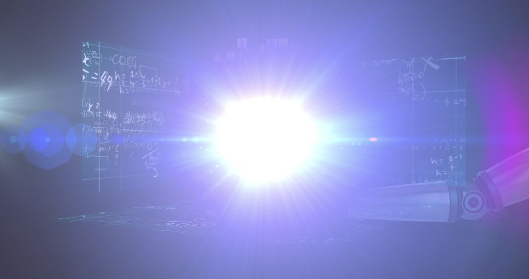 Robotic Arm Interacting with Futuristic Digital Interface