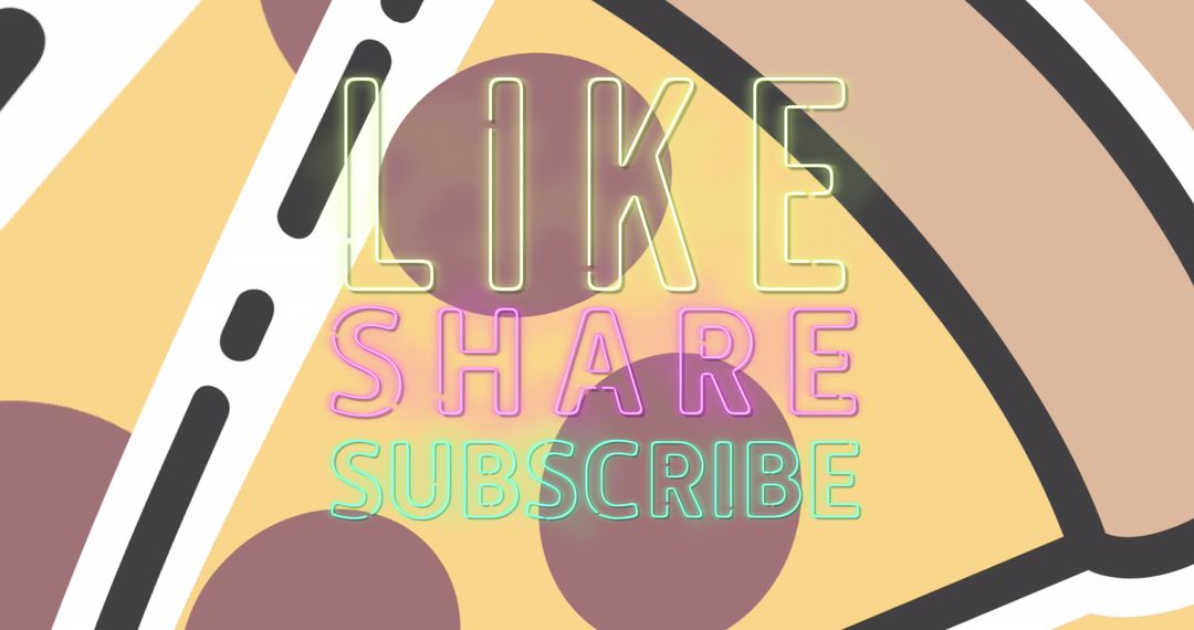 Neon Text Banner with Pizza Pattern Background