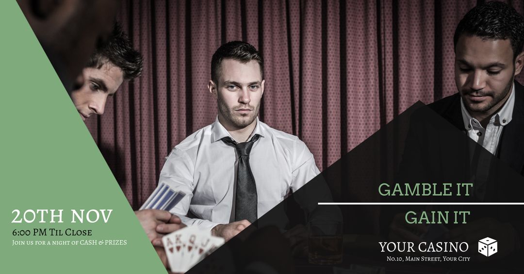 Intense Card Game Session Captured at Casino Event Promotion