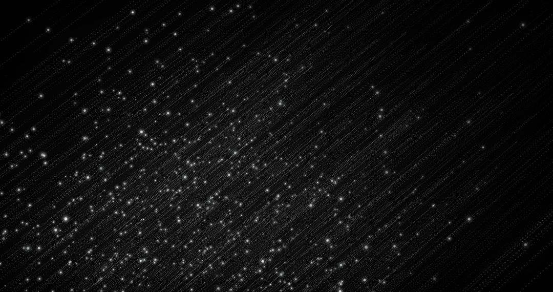 Abstract Digital Universe with Moving White Dots on Black Background