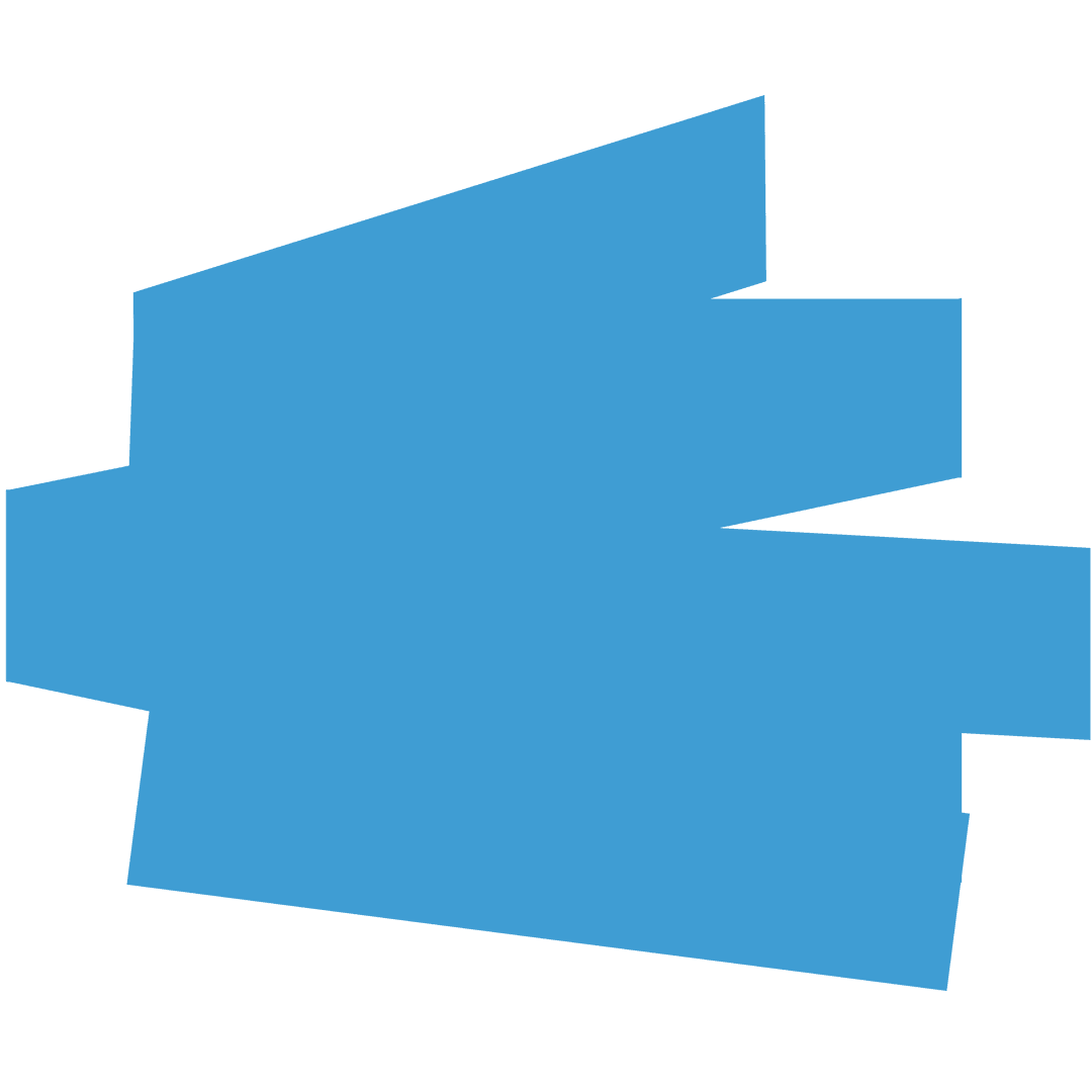 Blue Abstract Geometric Blocks on Transparent Background