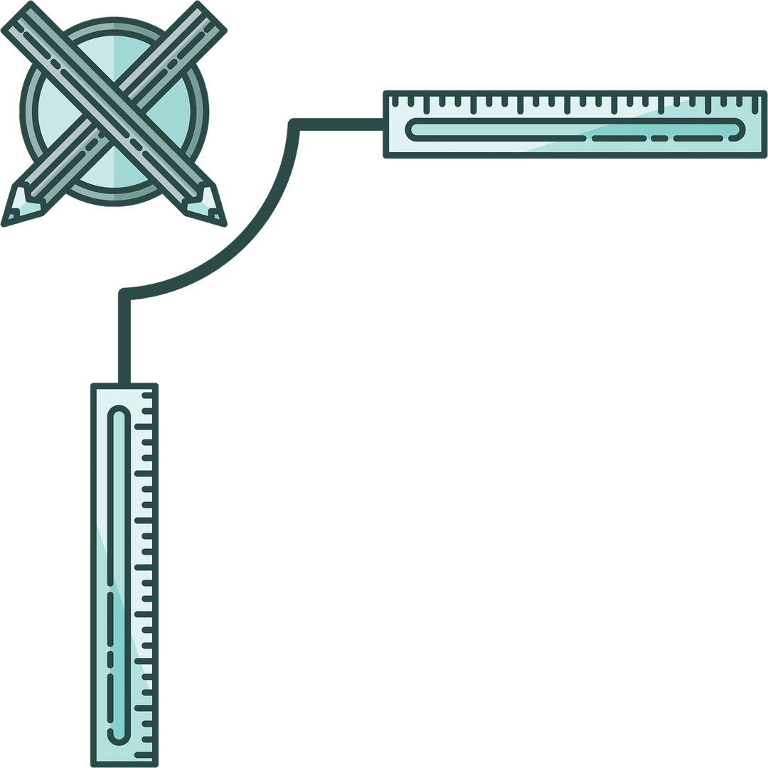 Transparent Background with Rulers and Pencils for Creativity Concept