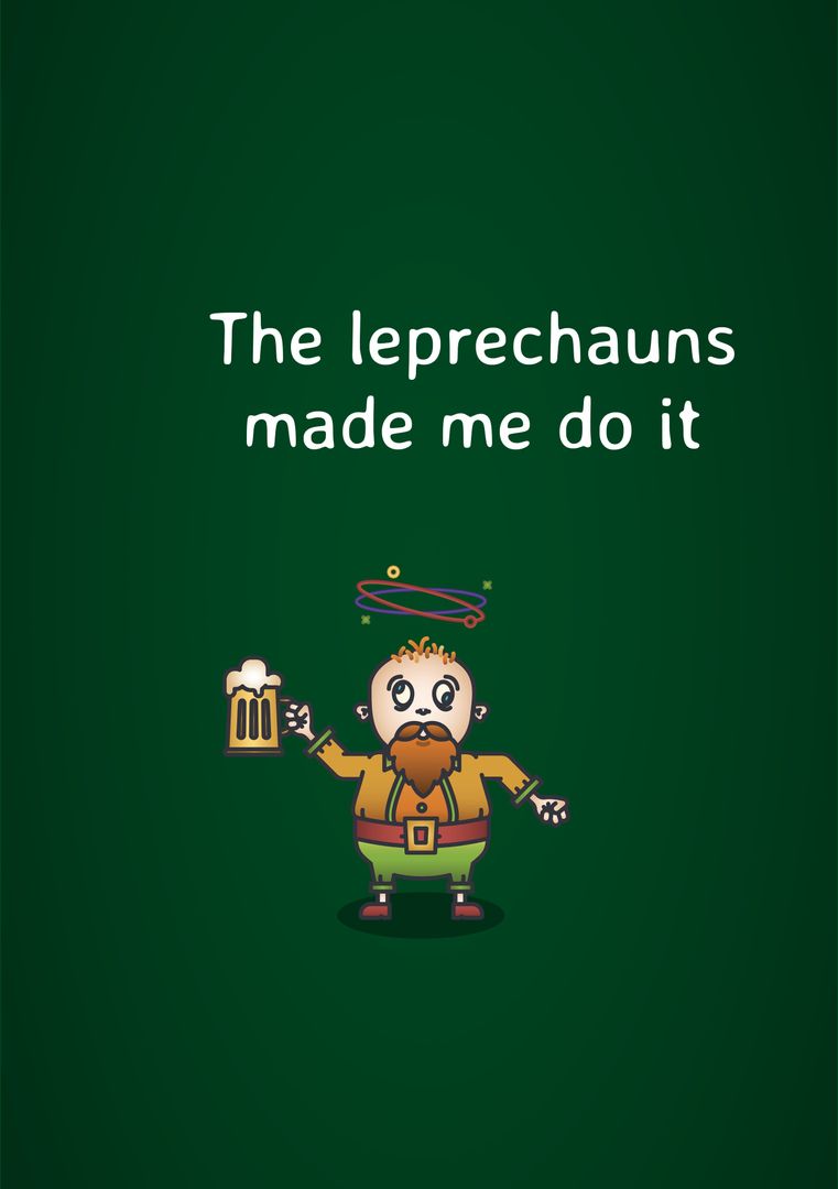 Whimsical Leprechaun Celebrating with Beer on St. Patrick's Day