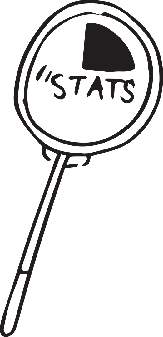 Hand-Drawn Lollipop Style Stats Graph on Transparent Background