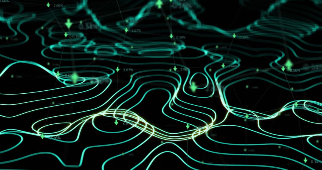 Futuristic Data Network with Glowing Digital Waves