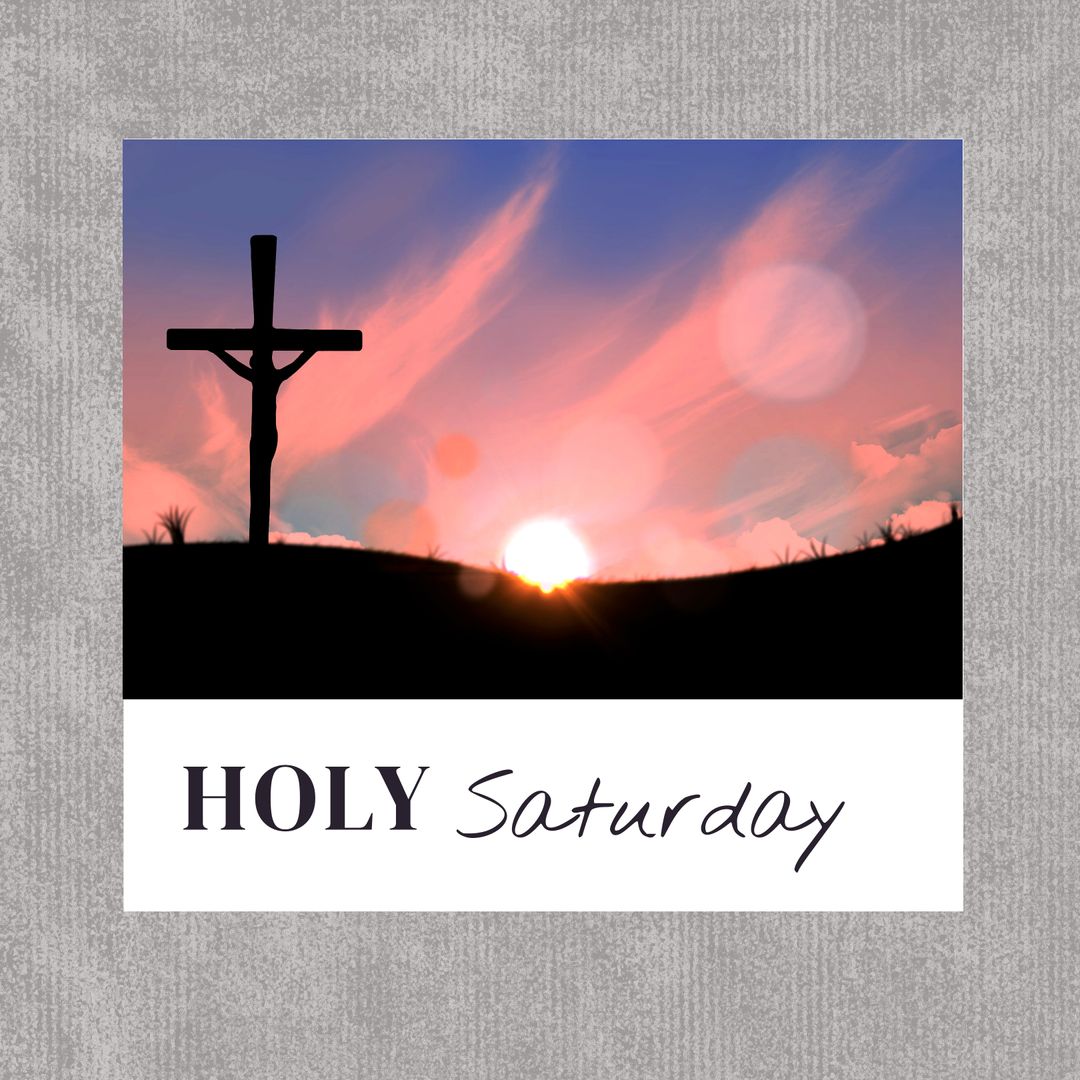 Holy Saturday Silhouette Crucifix at Stunning Sunset - Download Free Stock Templates Pikwizard.com