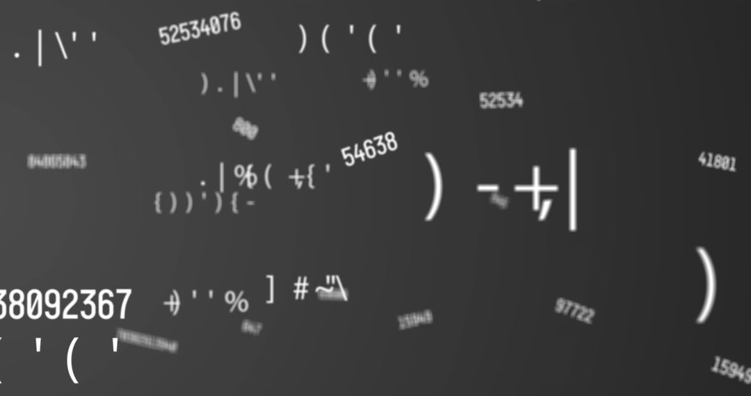 Dynamic Symbols and Numbers on Grey Background