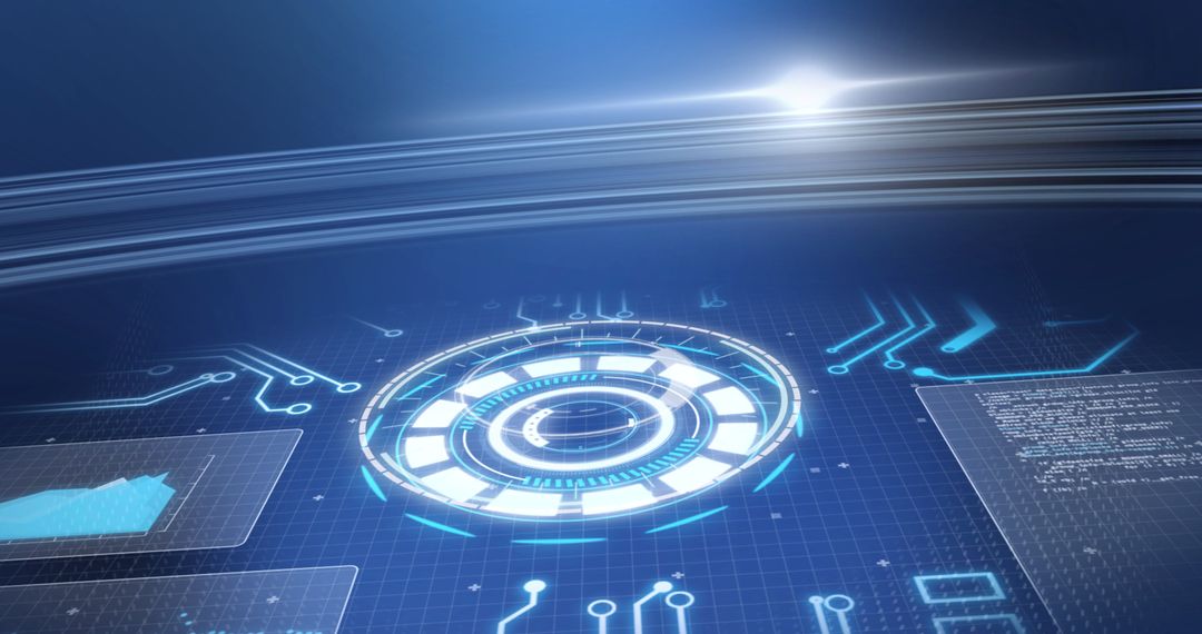 Sleek Digital Interface with Futuristic HUD Design