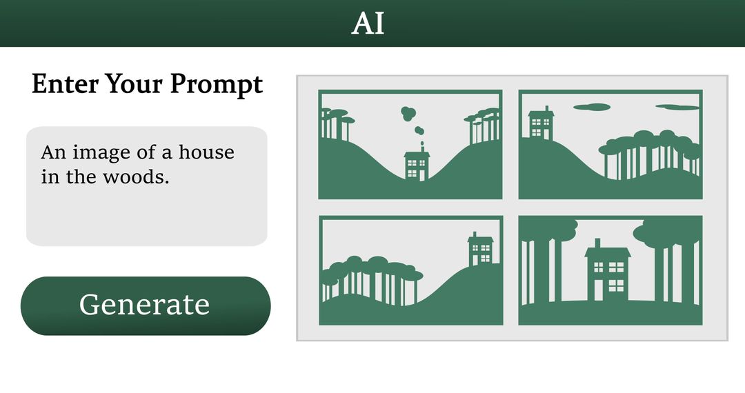 AI Generated Woodland House Concept Art
