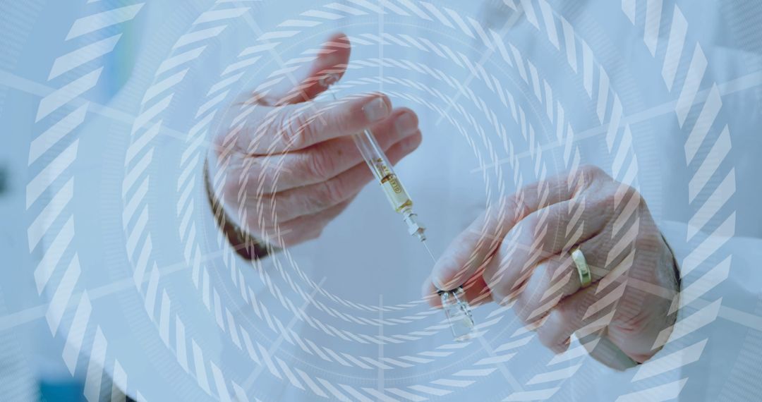 Scientist Filling Syringe in Research Laboratory Environment