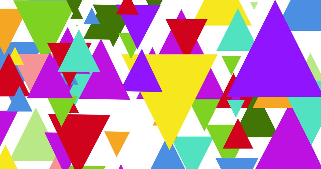 Vibrant Geometric Triangles on White Background