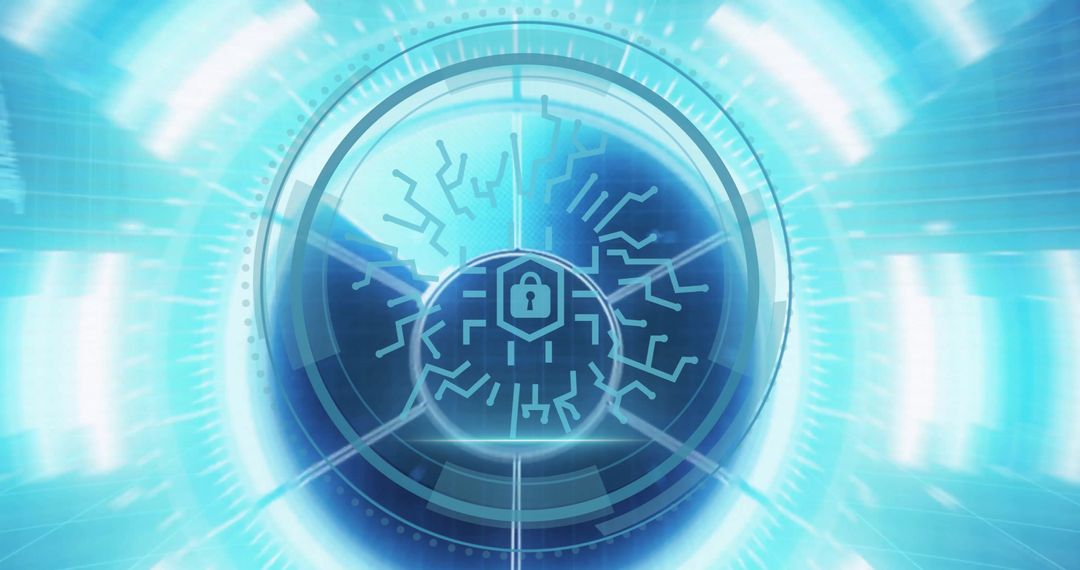 Futuristic Digital Lock Interface for Cybersecurity