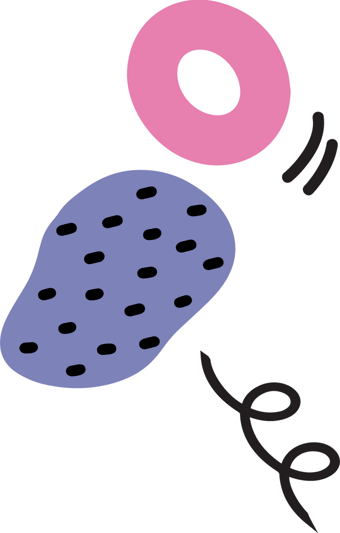 Abstract Geometric Doodles on Transparent Background