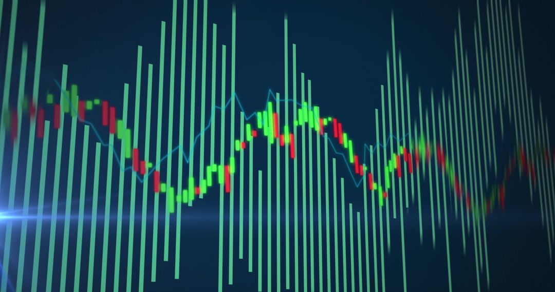 Abstract Digital Financial Chart on Blue Interface