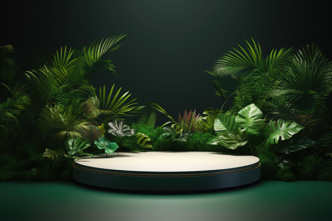 Modern Minimalist Pedestal in Tropical Jungle - Free Images, Stock Photos and Pictures on Pikwizard.com