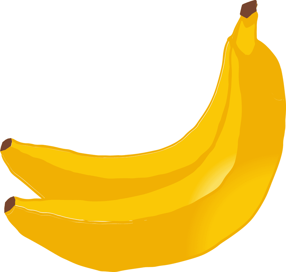 Minimalist Transparent Illustration of Ripe Banana Cluster