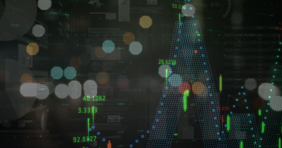 Abstract Financial Data Visualization with City Lights