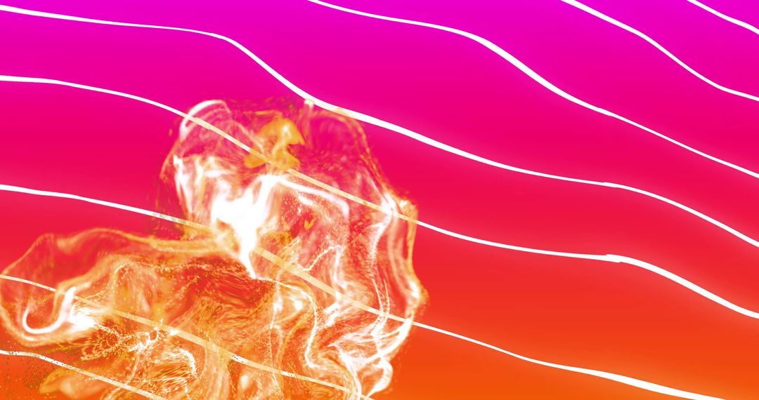 Bright Abstract Mesh with Dynamic Lines on Vibrant Pink Background