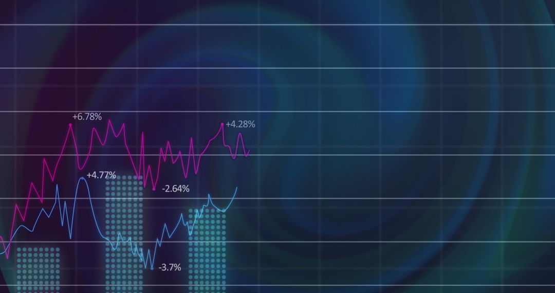 Dynamic Graphs and Charts on Technology Background