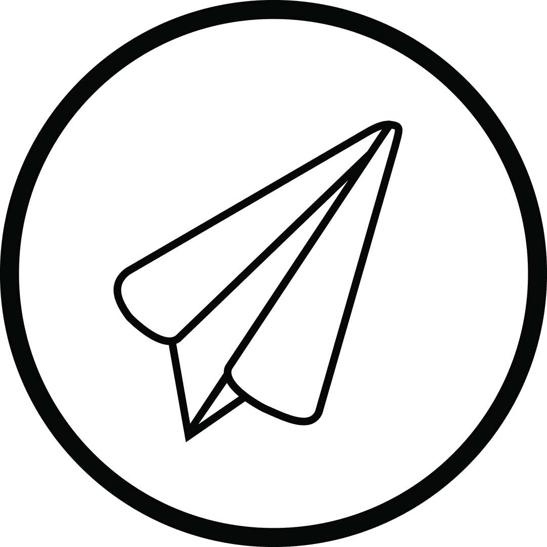Minimalist Paper Plane Icon Art on Transparent Background