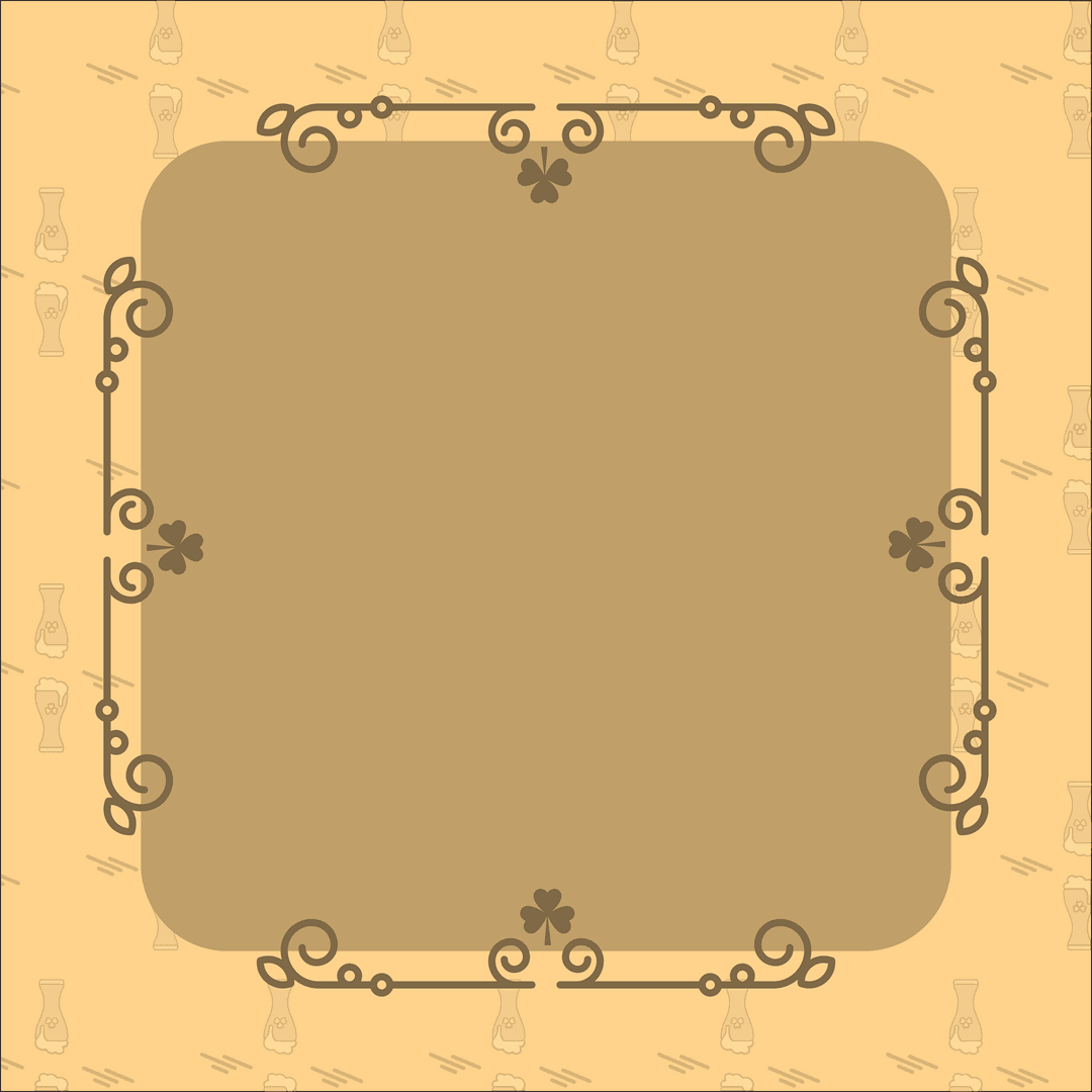 Ornate Frame Illustration with Copy Space on Transparent Background