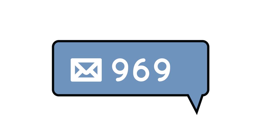 Email Notification Bubble Icon with Excessive Emails