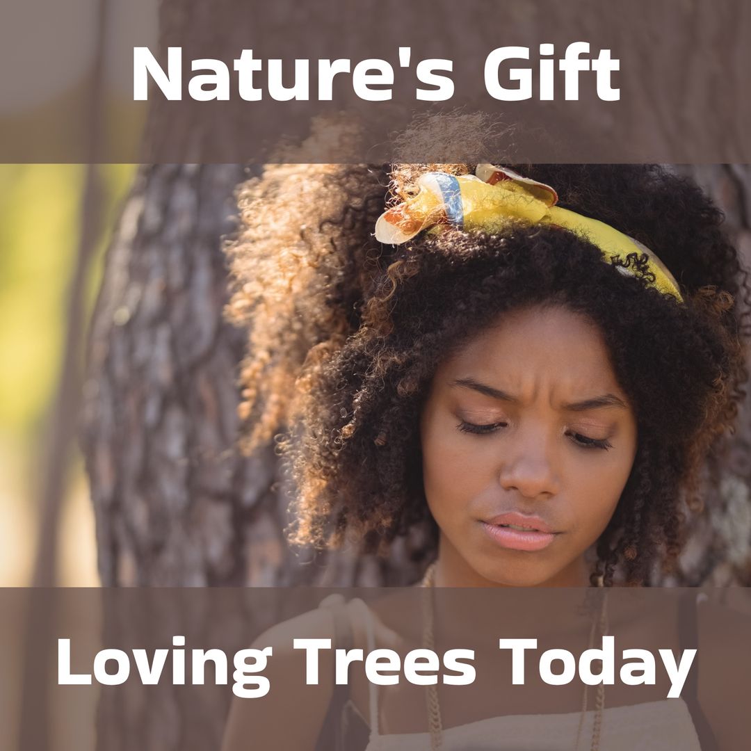 Young Woman Connecting with Nature in Forest Setting