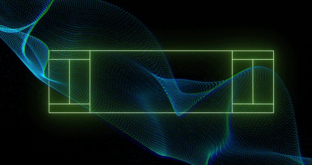 Futuristic Digital Mesh Intersecting Neon Wireframe