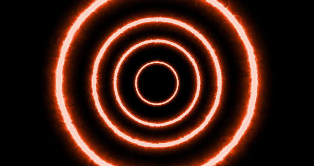 Vibrant Neon Circles on Black Background Effect