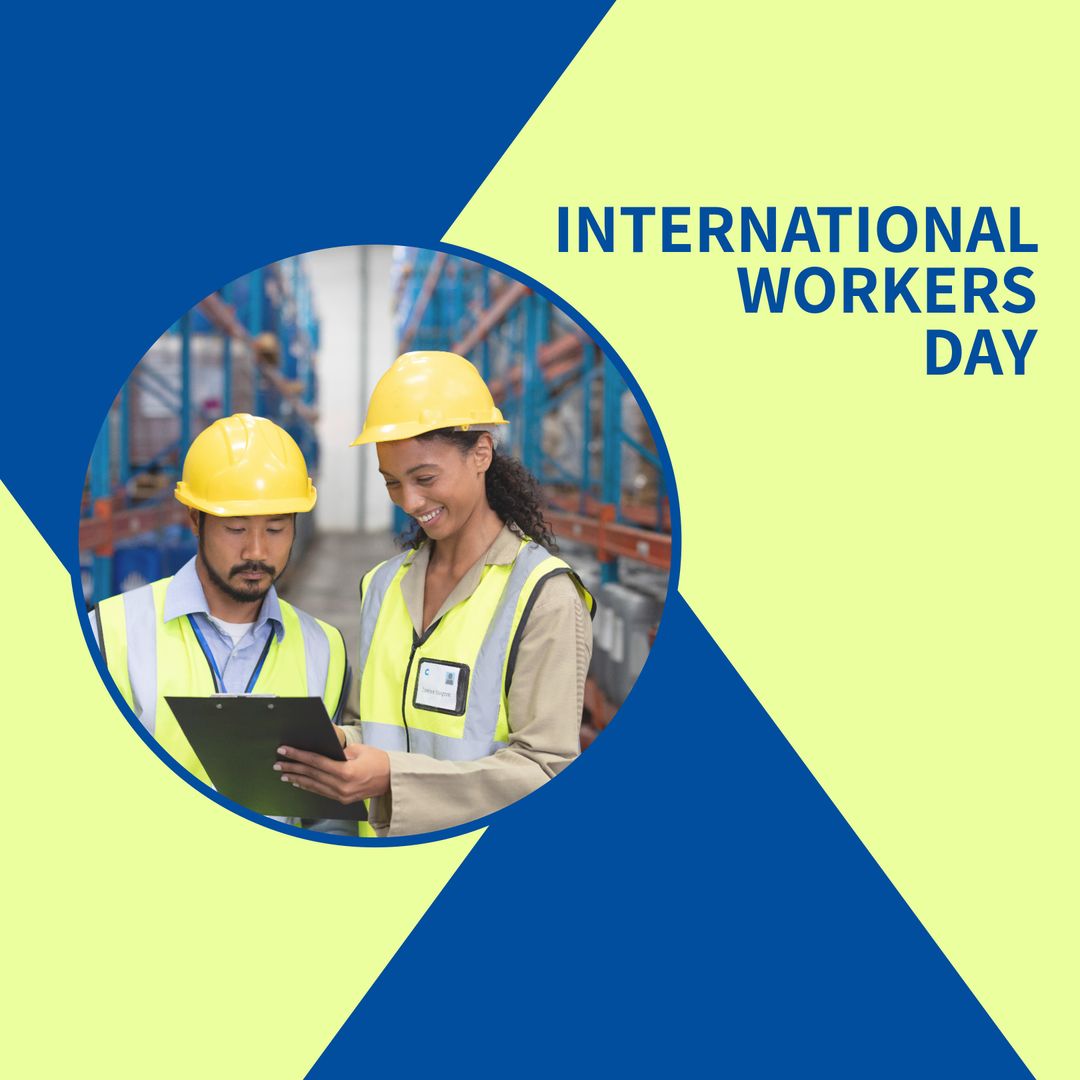 Multiracial Coworkers Discussing Checklist in Warehouse