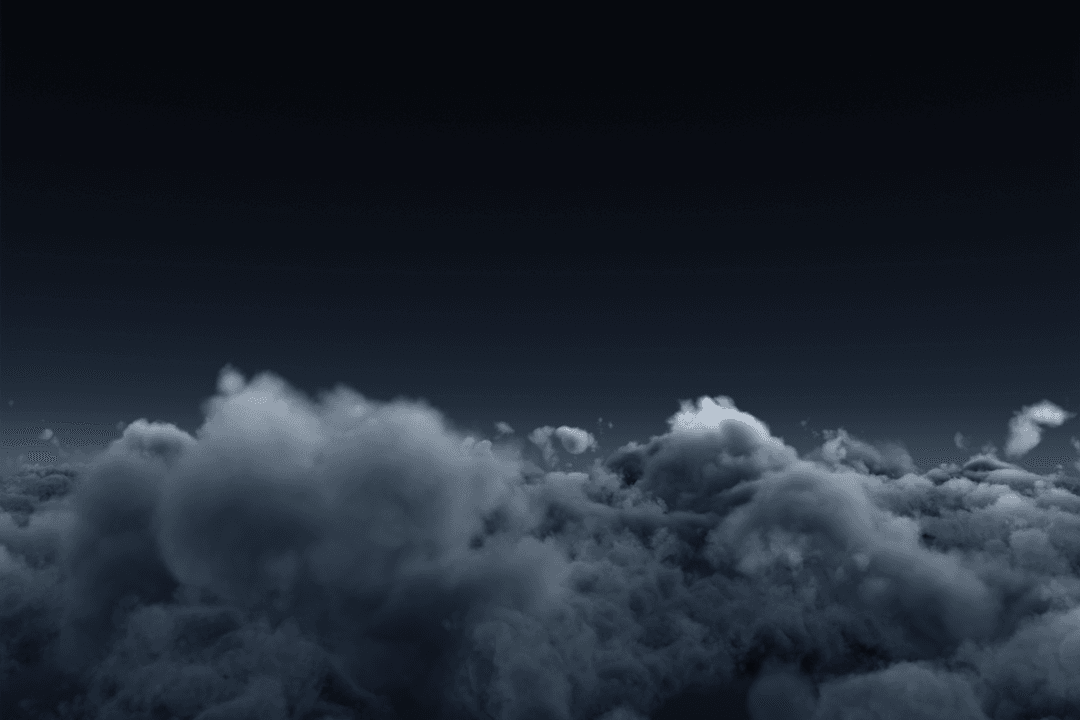 Transparent Cloudscape at Night with Deep Blue Sky