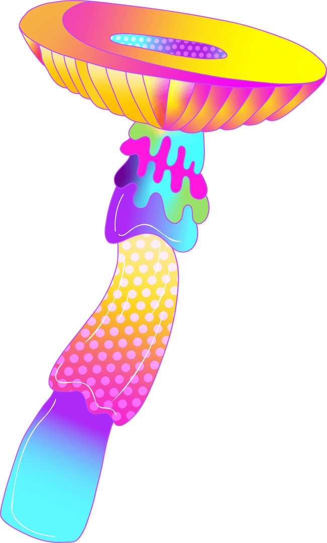 Futuristic Neon Gradient Vessel on Transparent Background