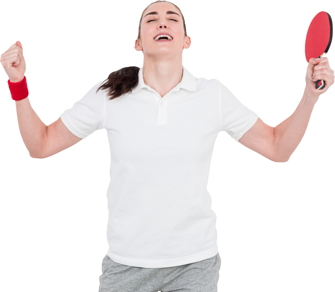 Female Player Celebrating Victory Playing Ping Pong, Transparent Background - Download Free Stock Images Pikwizard.com